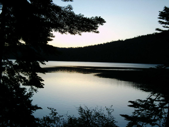 sunrise over Fallen Leaf Lake from the deck