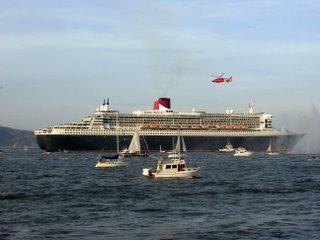 QM2 boats! boats! and Coast Guard helicopter