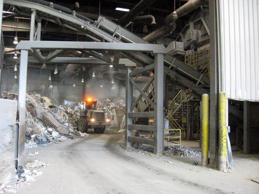 interior of construction debris shed